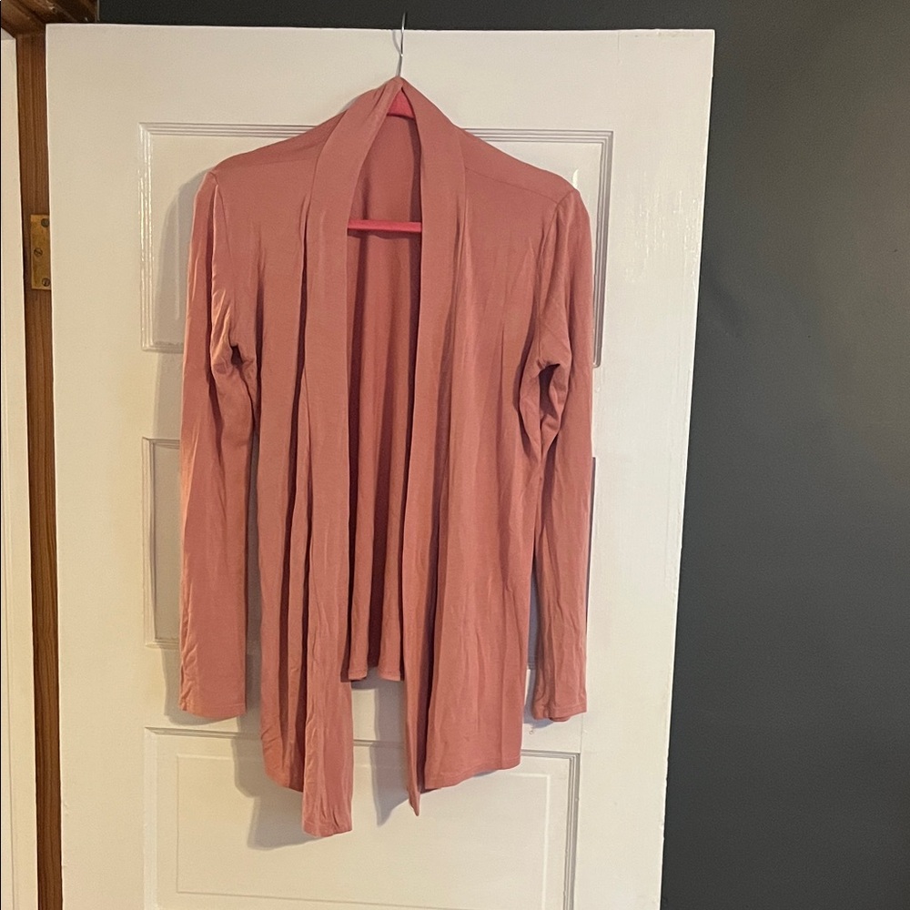 Women's Pink Open Front Cardigan Sweater